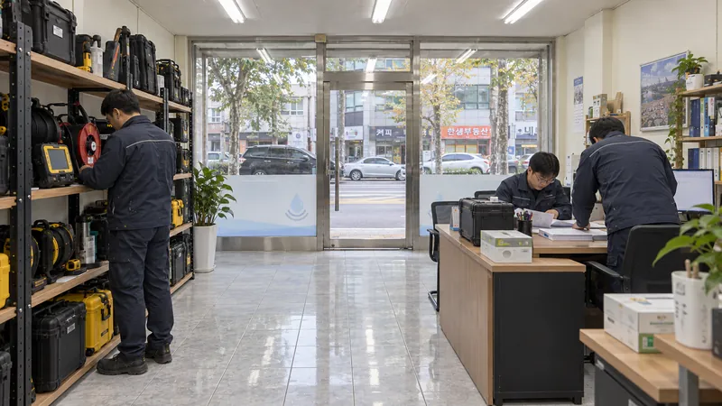 누수 해결사 사무실 내부